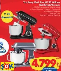 YUİ EASY CHEF PRO M122 MİKSER GRİ/SİYAH/KIRMIZI